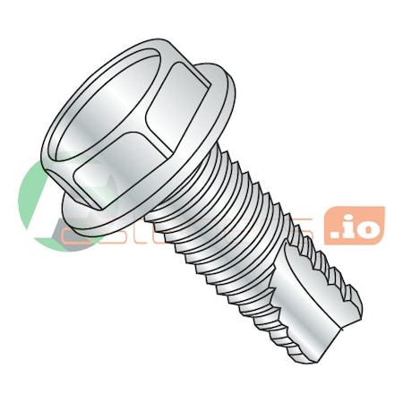 Newport Fasteners Thread Cutting Screw, #10-24 x 1 in, Zinc Plated Steel Hex Head Hex Drive, 4000 PK 947560